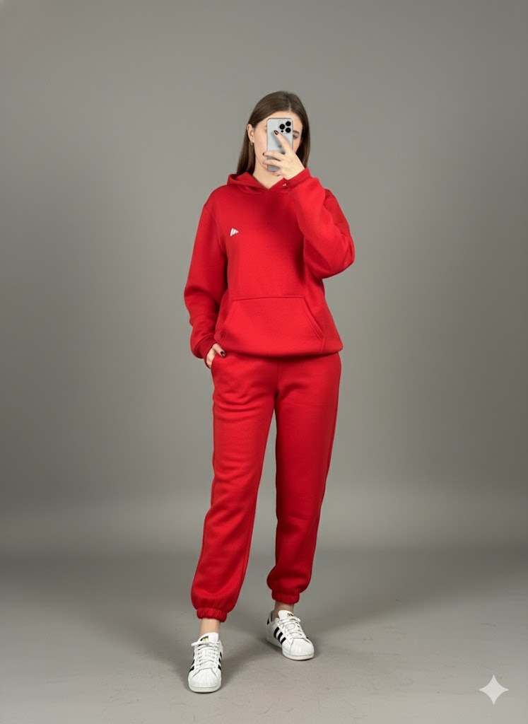 Kırmızı eşoftman takımı